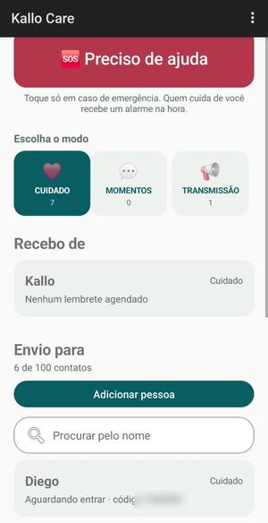 Os três modos na tela inicial